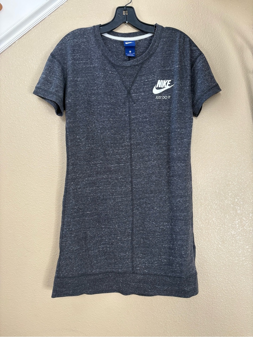 Nike Dark Charcoal Heather Midi Dress with White Logo